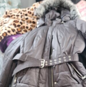 New York & Company Gray Shiny Jacket